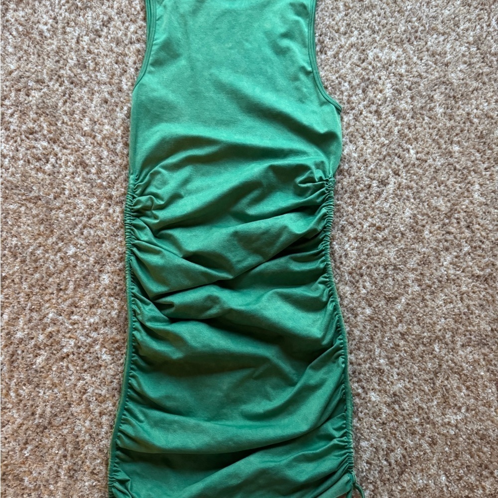NWT Zara Limitless Contour Dress Sleeveless Washed Effect Green Women's XS - Picture 2 of 3
